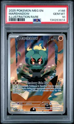 2025 POKEMON MEG EN MEGA EVOLUTION ILLUSTRATION RARE #146 MARSHADOW PSA 10 - Image 1