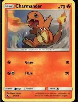 Charmander Common Hidden Fates 7/68 Fire Pokemon Card - Image 1