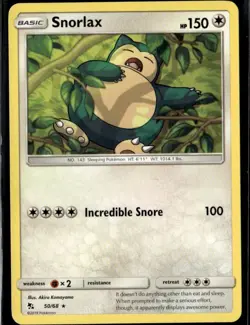 Snorlax Rare Hidden Fates 50/68 Colorless Pokemon Card - Image 1