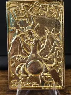 Pokemon Charizard 23K Gold Plated Playing bar 1999 - Image 1
