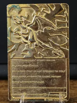 Pokemon Charizard 23K Gold Plated Playing bar 1999 - Image 3