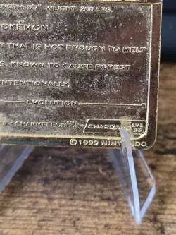 Pokemon Charizard 23K Gold Plated Playing bar 1999 - Image 4