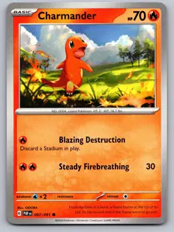 Charmander 007/091 Common Paldean Fates Pokemon Near Mint - Image 1