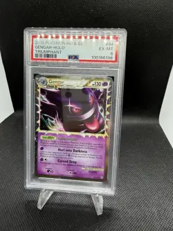 2010 Pokemon HG & SS Gengar (Prime) 94/102 Triumphant Holo PSA 6 - Image 1