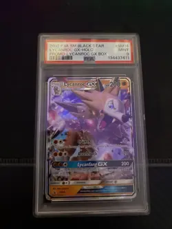 2017 Pokemon Sun & Moon Black Star Promo Lycanroc GX #SM14 PSA 9 - Image 1