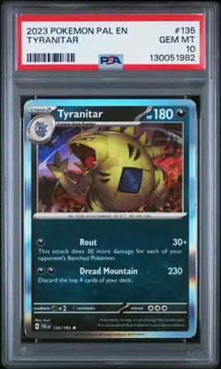 2023 POKEMON PAL EN-PALDEA EVOLVED #135 TYRANITAR PSA 10 - Image 1