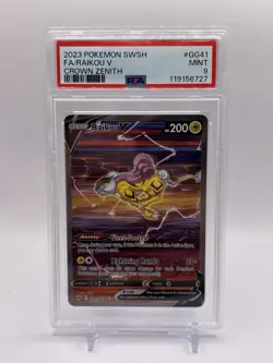 2023 Pokemon SWSH Crown Zenith Raikou V Galarian Gallery #GG41/GG70 PSA 9 - Image 1
