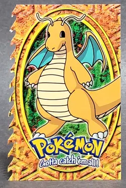 1999 Topps Pokemon Movie Animation Blue Logo Evolution Die-Cut #12 Dragonite LP- - Image 1