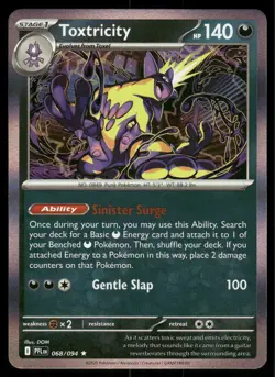 Toxtricity 068/094 Rare Phantasmal Flames Pokemon Reverse Holo Near Mint - Image 1
