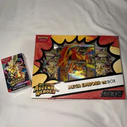 Pokemon Ascended Heroes Mega Emboar Ex Box & Booster Bundle - Image 1