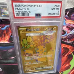 Pikachu ex PSA 8 Hyper Rare Holo 179/131 Sv: Prismatic Evolutions 2025 EN - Image 1