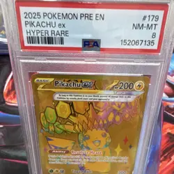 Pikachu ex PSA 8 Hyper Rare Holo 179/131 Sv: Prismatic Evolutions 2025 EN - Image 2