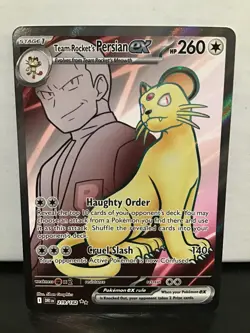 Team Rocket's Persian ex 219/182 Ultra Rare Pokemon Destined Rivals Full Art - Image 1
