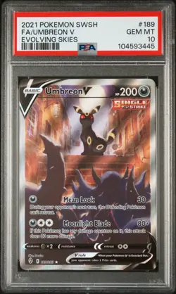 Pokemon Umbreon V Alt Full Art #189 - Evolving Skies PSA 10 GEM MINT - Image 1