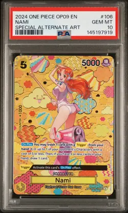 2024 ONE PIECE OP09-EMPERORS IN THE NEW WORLD SPECIAL ALTERNATE ART NAMI PSA 10 - Image 1