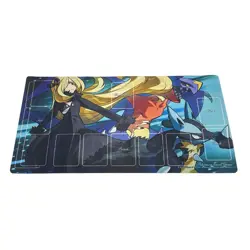 Pokemon Center 2017 Japanese Cynthias Full Power Playmat Garchomp Lucario JP - Image 1