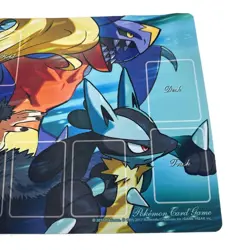 Pokemon Center 2017 Japanese Cynthias Full Power Playmat Garchomp Lucario JP - Image 3