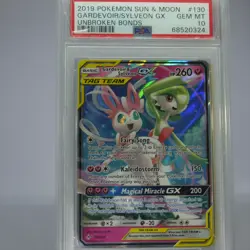 2019 POKEMON SUN & MOON UNBROKEN BONDS #130 GARDEVOIR & SYLVEON GX PSA 10 - Image 1