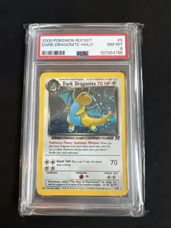 Dark Dragonite 5/82 Team Rocket Holo Pokemon PSA 8 - Image 1