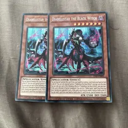 Yugioh! Diabellstar The Black Witch 25LP-EN001 Secret Rare Limited Near Mint X2 - Image 1