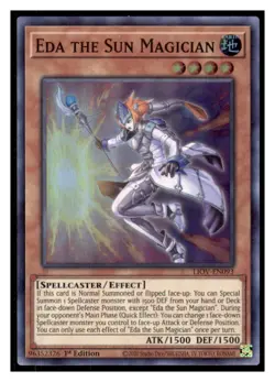 Yugioh Eda the Sun Magician LIOV-EN093 Super Rare Lightning Overdrive LP - Image 1