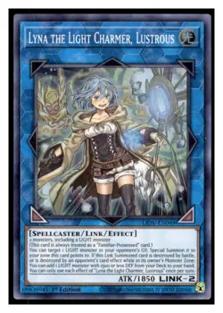 Yugioh Lyna the Light Charmer, Lustrous #LIOV-EN049 Super Rare LP - Image 1
