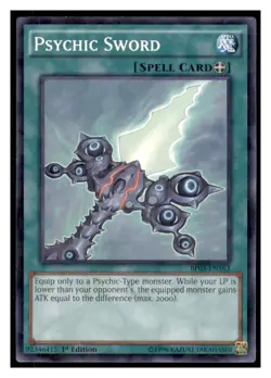 Yugioh Psychic Sword (Shatterfoil) #BP03-EN163 Shatterfoil Rare LP - Image 1