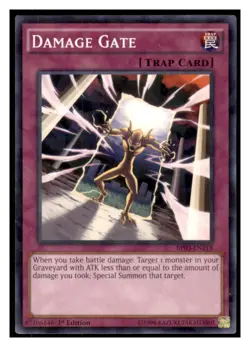 Yugioh Damage Gate (Shatterfoil) #BP03-EN218 Shatterfoil Rare LP - Image 1