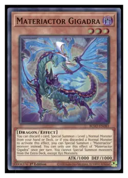 Yugioh Materiactor Gigadra BLVO-EN081 Super Rare Blazing Vortex LP - Image 1