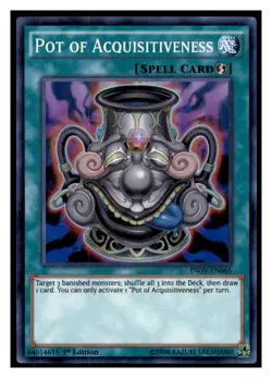 Yugioh Pot of Acquisitiveness INOV-EN065 Super Rare Invasion: Vengeance LP - Image 1