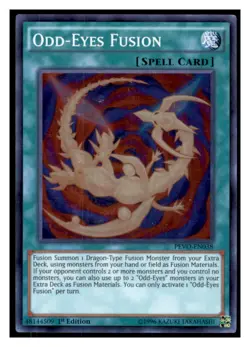 Yugioh Odd-Eyes Fusion PEVO-EN038 Super Rare Pendulum Evolution LP - Image 1