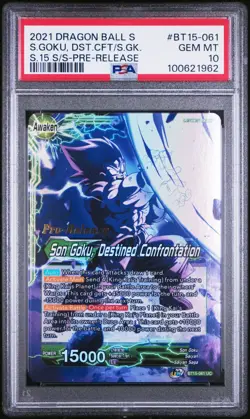 Son Goku Vegeta Destined Confrontation Pre-Release Dragon Ball Super Card PSA 10 - Image 2