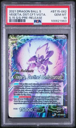 Son Goku Vegeta Destined Confrontation Pre-Release Dragon Ball Super Card PSA 10 - Image 3