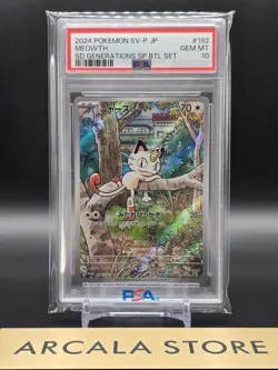 PSA 10 Meowth AR 192/SV-P Pokemon Card Starter Deck Generations Promo Japanese - Image 1