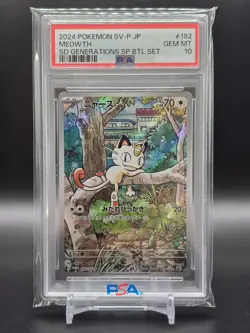 PSA 10 Meowth AR 192/SV-P Pokemon Card Starter Deck Generations Promo Japanese - Image 2
