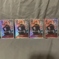 4x Play Set Of Sanji OP10-005 Royal Blood Foil Card Near Mint Condition - Image 1