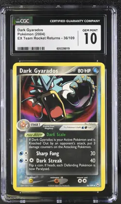 CGC 10 GEM MINT Dark Gyarados EX Team Rocket Returns 36/109 Pokemon Card - Image 1