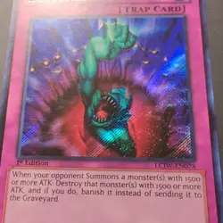 Yu-Gi-Oh! TCG Konami Bottomless Trap Hole LCJW-EN078 Secret Rare Foil 1st - Image 2
