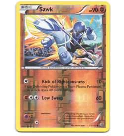 Pokemon 2013 Near Mint NM Sawk 52/101 Plasma Blast REVERSE Card - Image 1