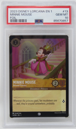 Disney Lorcana Set 1 First Chapter Minnie Mouse Beloved Princess Foil PSA 10 - Image 1
