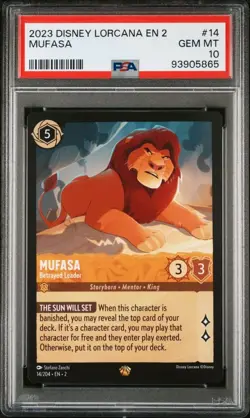 PSA 10 - 2023 Disney Lorcana Rise of Floodborn #14 Mufasa - Betrayed Leader - Image 1