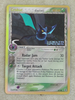 Pokemon TCG Crobat Delta Species Reverse Holo 2/113 Rare Card - Image 1