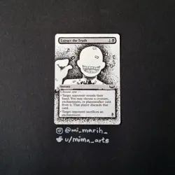 Extract The Truth - Hand Painted Altered MtG Card - FMAB - Truth - mi_marih - Image 1