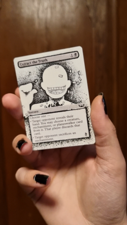 Extract The Truth - Hand Painted Altered MtG Card - FMAB - Truth - mi_marih - Image 2
