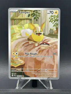 Yamper 099/094 IR Illustration Rare Holo Me02 Phantasmal Flames Pokemon Card NM - Image 1