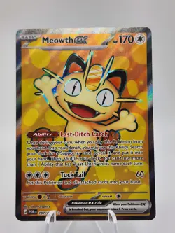 Pokemon Perfect Order - Meowth EX 107/98 Ultra Rare Full Art Holo Card English - Image 1
