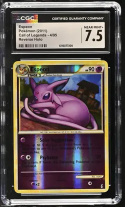 CGC 7.5 Near Mint+ Espeon 4/95 Reverse Holo Call Of Legends Pokemon Card - Image 1