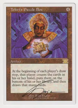 Signed Teferi's Puzzle Box LP 6th Edition Artist Kaja Foglio 1999 MTG Magic Rare - Image 1