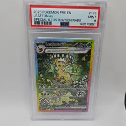 Pokemon Leafeon ex 144/131 Sv Prismatic Evolutions SIR Holo PSA 9 English - Image 1