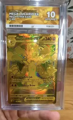 Pokemon Mega Lucario EX Mega Hyper Rare 188/132 ACE 10 PERFECT SUBGRADES - Image 3